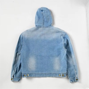 Sudadera con capucha de mezclilla ligera con logotipo personalizado, superventas, para hombre, de manga larga, último diseño - Product Image 2