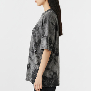 Camiseta de Mujer, Lavado Ácido, Estilo Casual, a la Moda, Cómoda, de Tela Ligera de Primera Calidad, Servicio OEM - Product Image 5