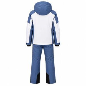 Ensemble veste et pantalon de ski imperméable pour homme personnalisé, blanc, bleu, noir, combinaison de snowboard d'hiver, coupe-vent - Product Image 2