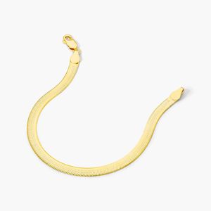 สร้อยข้อมือแบบโซ่ลายก้างปลาในทองคำสีเหลือง - Product Image 3