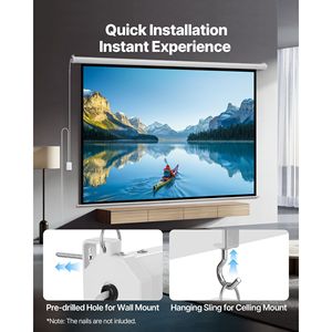 Écran de projection motorisé électrique 120 pouces 4:3 1080 HD mural pour home cinéma - Catégorie de produit Remo - Product Image 5