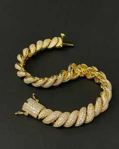 สร้อยข้อมือเงินแท้ 925 ชุบทอง ประดับเพชรโมอิสซาไนต์ VVS สไตล์คิวบัน ฮิปฮอป ไมอามี คิวบัน ลิงค์ - Product Image 5