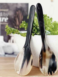 Juego de Cubiertos Clásicos Ecológicos Hechos a Mano con Cuerno de Buey de Axiom Home Accents, Cucharas Cortas de Cuerno, Tamaño Personalizable para Vajilla de Cocina - Product Image 2