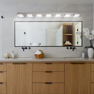 Modern Chrome 7-<b>Light</b> LED Vanity <b>Light</b> Sleek Minimalist Wall Sconce for <b>Bathroom</b> <b>Mirror</b> Energy Efficient - Product Image 2