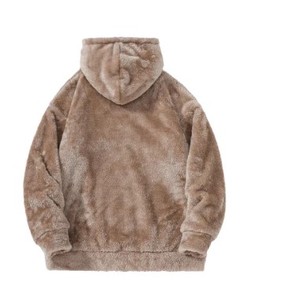 Sudadera con capucha de forro polar Sherpa premium, gruesa, de lana de cordero, cálida, con media cremallera, extragrande, cortavientos, para invierno, informal, para exteriores, para hombre, DDP - Product Image 2