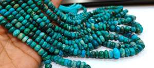 Perles de chrysocolle naturelle, rondes, lisses, graduées, de 5 à 10 mm, vendues par brin de 8 pouces de long - Product Image 4
