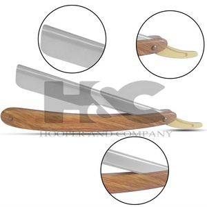 Navaja de afeitar con mango de madera para hombre, navaja de barbero para barba, hermoso color negro, navajas de barbero de acero inoxidable, embalaje con logotipo. - Product Image 2