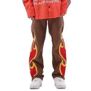 Fabricación Stitchmode Custom Plus Size Jeans de pierna ancha Streetwear Bordado Baggy Jeans Flared Men Jeans - Product Image 1