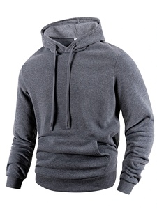 Sweat-shirt à capuche bleu marine pour homme, coupe classique, en molleton de coton, pull décontracté avec poche, vêtement d'automne 2027 - Product Image 4