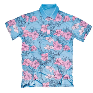 T-shirt de golf personnalisé pour homme, coupe ajustée, en tissu Broadcloth anti-plis, à séchage rapide, avec design tricoté et logo imprimé intégral - Product Image 3