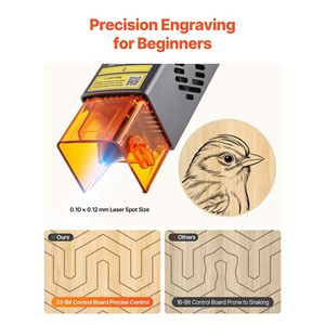Macchina per Incisione e Taglio Laser 10W con Area di Lavoro 11,8 x 11,8 cm, Incisore Laser Resistente - Product Image 4