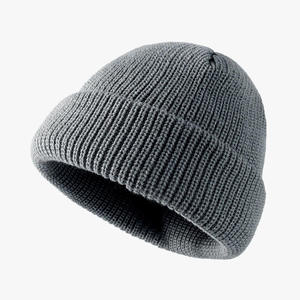 Gorro de Punto de Invierno con Logotipo Personalizado al por Mayor, Gorro Cálido con Borde Acanalado, Gorro de Pescador Acrílico Unisex de Color Sólido Informal - Product Image 4
