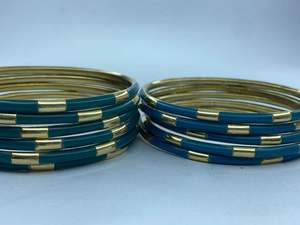 Ensemble de bracelets vintage en métal faits à la main, cadeau de mariage ou de fête, bracelet en résine de qualité supérieure, idéal pour les fêtes. - Product Image 4