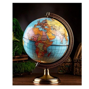 Globo Terráqueo Giratorio de Escritorio Moderno y Ecológico de Latón Antiguo con Esfera de Mapa Mundial Vintage para Uso Educativo - Product Image 3