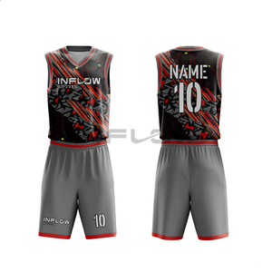 Ensemble de maillots de basketball par sublimation, entièrement teint, séchage rapide, en maille polyester, uniforme d'équipe personnalisé, vente en gros OEM - Product Image 2