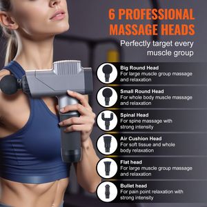 8 Speed Levels 6 Massage Heads Deep Tissue <b>Percussion</b> Muscle <b>Massager</b> 16V 2500mAh Batteries Professional Massage Gun for - Product Image 6