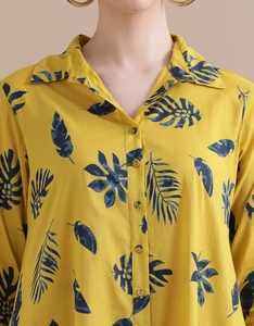 ชุดคุร์ตะผ้าฝ้ายพิมพ์ลายดอกไม้ทรงหลวม KV Relaxed Fit พร้อมกางเกงขายาว (ชุด 2 ชิ้น) - Product Image 6