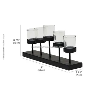 เชิงเทียนเหล็กกรอบกลางศตวรรษที่วางเทียนเหล็กสีทองแบบพรีเมี่ยมสำหรับวางบนโต๊ะลวดลายกลางจากอินเดีย - Product Image 5