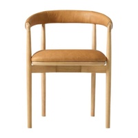 Chaise de bureau de direction avec structure en bois, assise en mousse rembourrée, revêtement en cuir synthétique - Design moderne pour hôtel, cuisine, usage extérieur