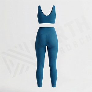 Conjunto Deportivo de Dos Piezas para Mujer, Leggings Deportivos Transpirables Sin Costuras de Cintura Alta, Sujetador Deportivo, Ropa Deportiva para Yoga y Running - Product Image 2