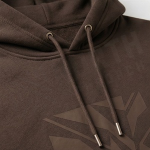 Sweat-shirt à capuche marron pour homme, imprimé géométrique, poche avant, décontracté, manches longues, pour l'automne, 100 % coton, poids moyen, coupe classique - Product Image 4