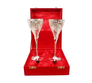Antique Brass Glass Silver Gold Plated Handmade Decorative Glassware - Product Image 6