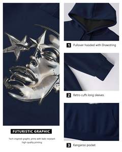 Sweat-shirt oversize pour homme, style streetwear décontracté, vêtements de sport, tissu épais de qualité supérieure, style pull. - Product Image 5