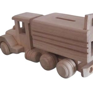 Camion jouet en bois avec couvercle pour enfants de 8 à 13 ans, jouet éducatif artisanal du Vietnam, accepte les marques personnalisées - Product Image 1