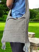 Sac Hobo Bohème Chic 100% Coton Tissé à la Main avec Rayures Latérales Unisexe Inspiré du Style Hippie Sac Bandoulière Croisé Été