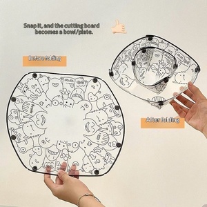 PP Outdoor Folding Plate Portable Outdoor Camping Multi functional Fruit Tableware Waterproof Thickened Tableware Set - Product Image 2