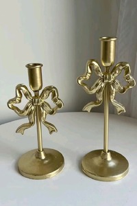 Celebration <b>Tapered</b> <b>Candle</b> Holders Set With Amber Glass Shades Home Wedding Decoration - Product Image 5