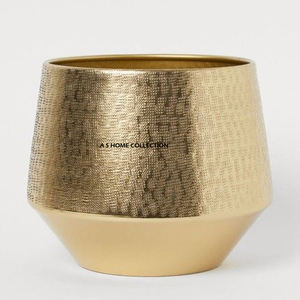 Porte-pinceaux rond brillant doré à bordure supérieure, aspect simple, fait main en acier inoxydable, accessoire de salle de bain en métal - Product Image 4