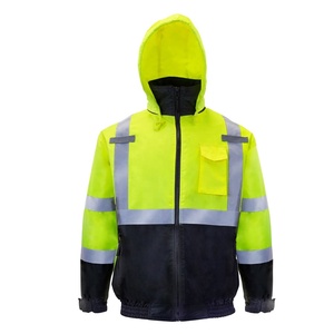 Chaqueta de Trabajo de Microfibra Resistente para Trabajadores de Tráfico, Personalizada, Cortavientos, Impermeable, Fluorescente, de Alta Visibilidad y Reflectante - Product Image 1