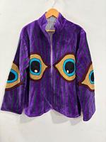 Veste vintage brodée en velours JaipurblockprintArt, motif œil, écologique, séchage rapide, vêtements d'extérieur pour femmes, hiver
