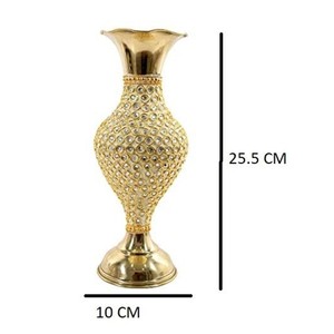 Vase décoratif en laiton doré avec cristaux |   Vente en gros en Inde - Product Image 3