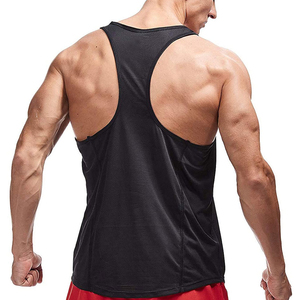 Men's Black Quick Dry Sports Tank Top O-Neck Solid Knitted Gym <b>Vest</b> for Fitness Running - Product Image 2