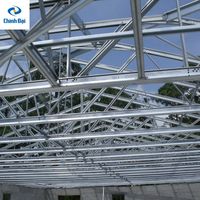 Cobertizo de almacén de estructura de acero prefabricada de gran envergadura con diseño de armazón de techo