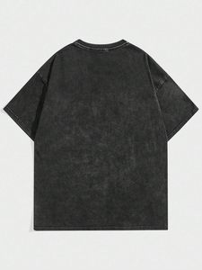 เสื้อยืดโอเวอร์ไซส์ผู้ชายแบบขายส่ง ผ้าคอตตอนหนานุ่มคุณภาพสูง คอทรงกลม แขนสั้น ล้างสีแบบ Stone Washed สไตล์สตรีทแวร์ - Product Image 6