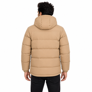 Veste matelassée personnalisée pour homme, avec capuche, chaude et isolante, coupe-vent, pour l'hiver, fournisseur en gros OEM USA - Product Image 4