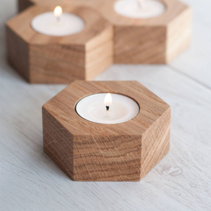 Support à bougies rustique en bois pour décorations de Noël, support à bougies pilier en bois fait main, bougies chauffe-plat - Product Image 5