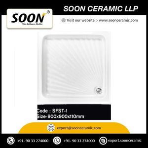 Base de Ducha Cuadrada Moderna de Acrílico Blanco Empotrada con Drenaje Automático para Baños de Hoteles y Villas - Product Image 4