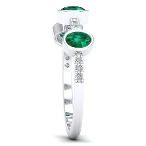 Anillos de Moissanita con Certificación GRA de Plata de Ley 925 a Precio de Mayoreo REYES, Anillo de Compromiso de Lujo con Gema de Esmeralda, Joyería Fina - Product Image 3