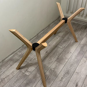 Pieds de table en bois de hêtre massif de qualité supérieure, faits à la main, pour table à manger, table basse. - Product Image 1