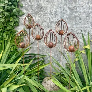 Estacas de aluminio personalizadas con diseño floral para jardín, para decoración exterior en varios tamaños, suministro al por mayor - Product Image 3