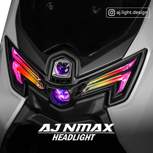 ไฟหน้า LED RGB รุ่น NMAX V3 ของ AJ Light Design ไต้หวัน ชุดอัพเกรดเลนส์คู่ คุณภาพสูง ทนทาน สว่างสดใส ควบคุมผ่านแอพพลิเคชั่น - Product Image 3