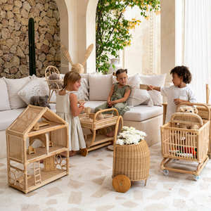 Petite maison de jeu pour enfants en rotin pour poupées moins cher prix maisons de poupée en osier faites à la main meilleur prix jouets pour enfants - Product Image 4