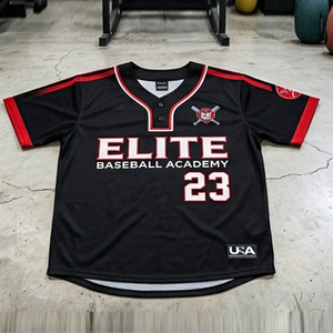 Camisetas de Béisbol de Manga Corta con Botones, 100% Poliéster, Nombre del Equipo Impreso, Camiseta de Béisbol con Cuello en V, Camisetas de Softbol Unisex - Product Image 1