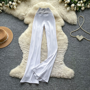 Pantaloni lunghi eleganti estivi da donna con stampa a vita alta per ragazze - Product Image 4