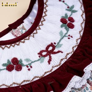 ชุดเดรสเด็กทรงเอลายดอกไม้ ผ้าฝ้าย 100% แต่งสม็อคด้วยมือ เป็นมิตรกับสิ่งแวดล้อม ODM - DR4507 - Product Image 5