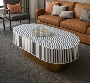 Meilleur prix Table moderne en os incrusté OEM Personnalisable Faite à la main Écologique Légère Meubles de salon Marque Belladec Delhi - Product Image 1